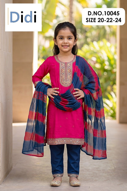 Yukti 1 Dn 10045 Didi Rayon 22Kg Girls Readymade Pant Suits Wholesale Price