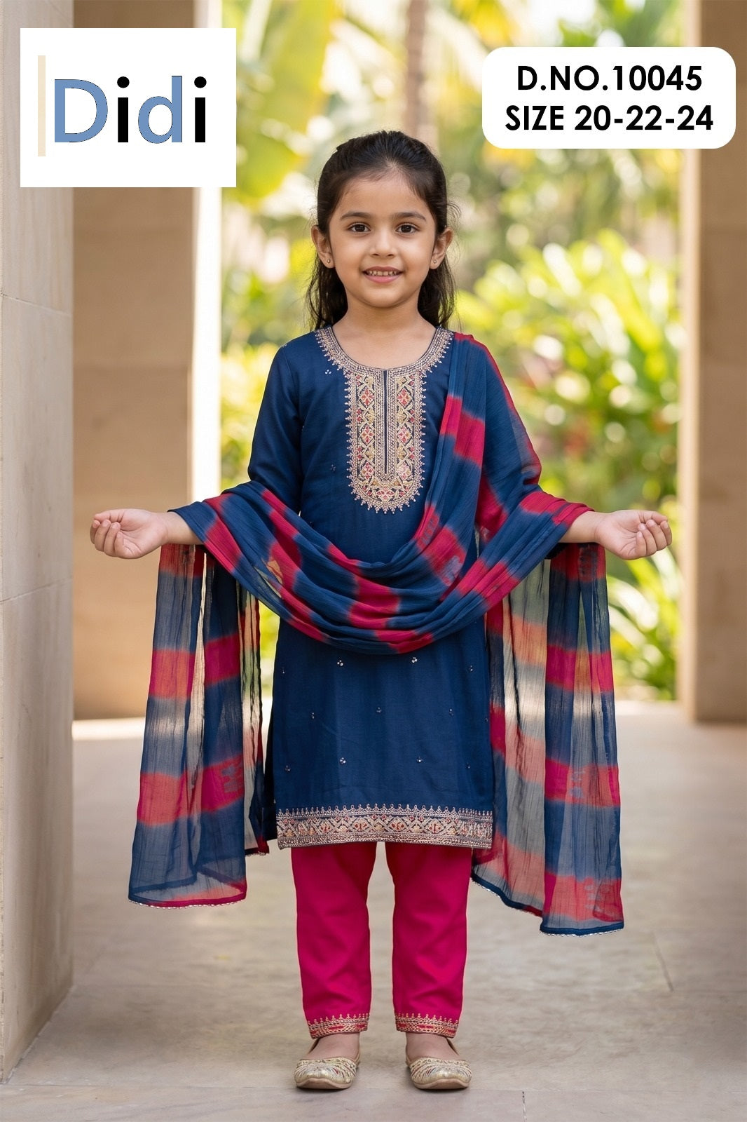 Yukti 1 Dn 10045 Didi Rayon 22Kg Girls Readymade Pant Suits Wholesale Price