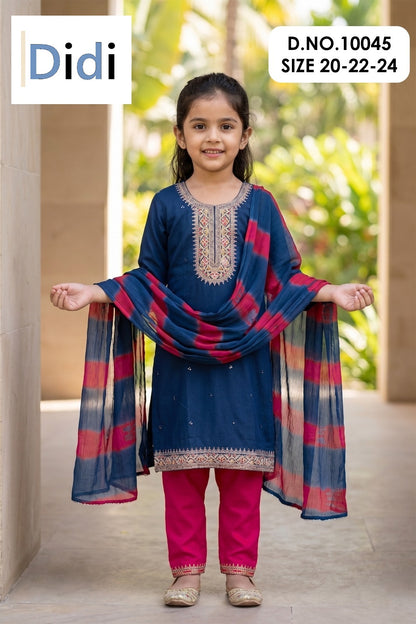 Yukti 1 Dn 10045 Didi Rayon 22Kg Girls Readymade Pant Suits Wholesale Price