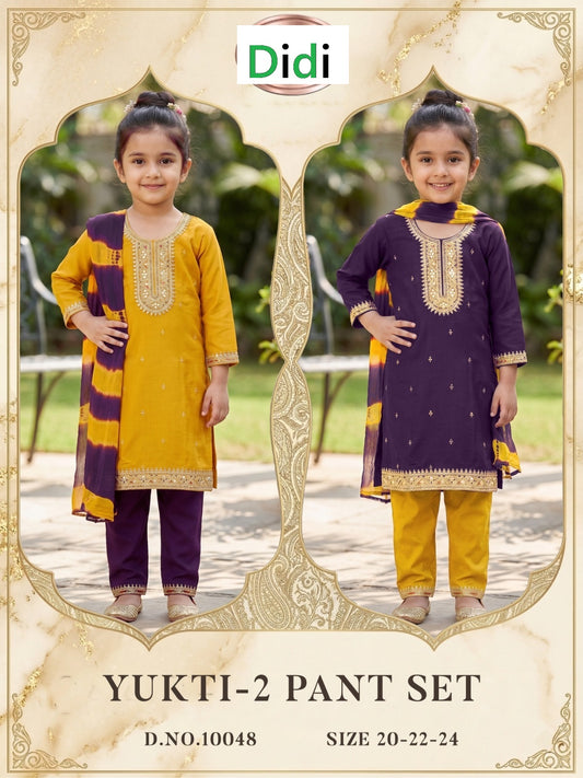 Yukti 2 Dn 10048 Didi Rayon 22Kg Girls Readymade Pant Suits Wholesaler India