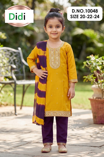 Yukti 2 Dn 10048 Didi Rayon 22Kg Girls Readymade Pant Suits Wholesaler India