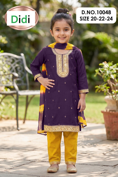 Yukti 2 Dn 10048 Didi Rayon 22Kg Girls Readymade Pant Suits Wholesaler India