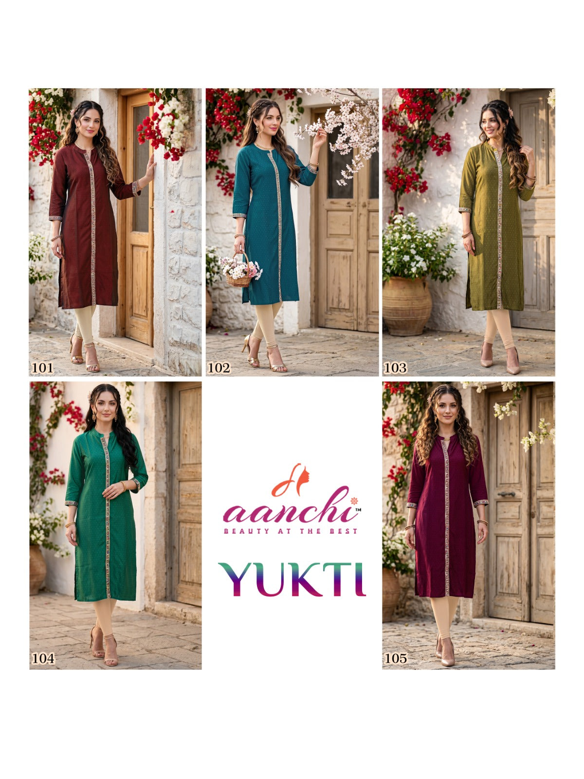 Yukti Aanchi Rangila Silk Straight Cut Kurtis Manufacturer Ahmedabad