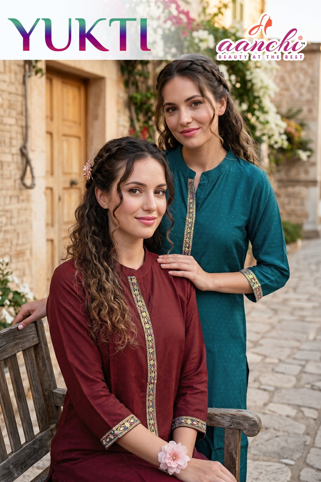 Yukti Aanchi Rangila Silk Straight Cut Kurtis Manufacturer Ahmedabad