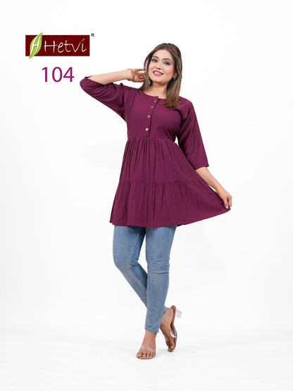 Yukti Hetvi Reyon Fancy Tops Wholesale
