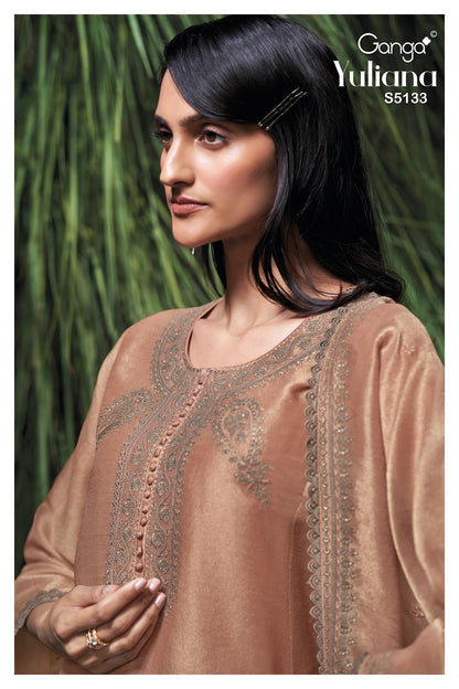 Yuliana S5133 Ganga Bemberg Silk Plazzo Style Suits Supplier India