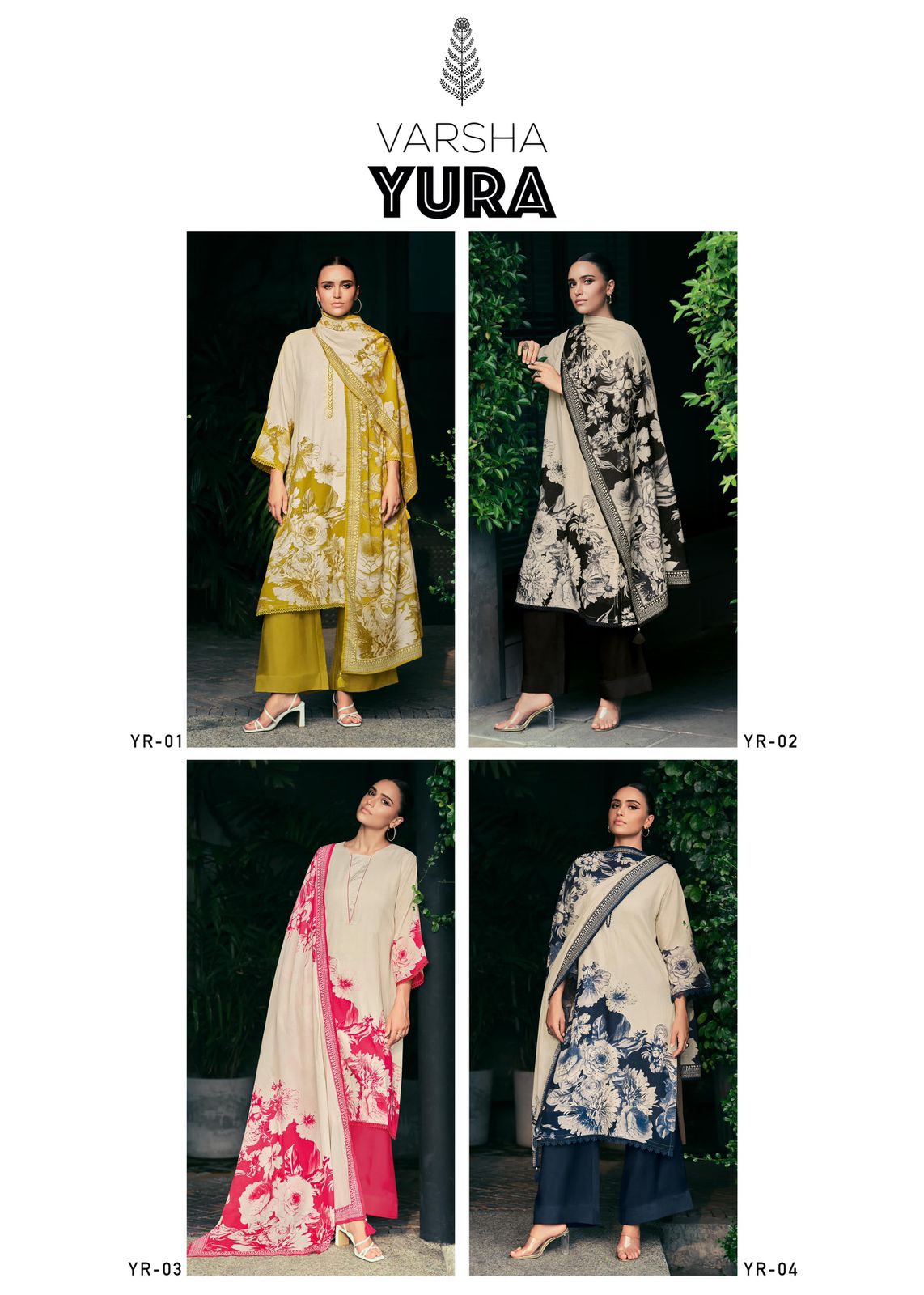 Yura Varsha Fashions Cotton Linen Plazzo Style Suits