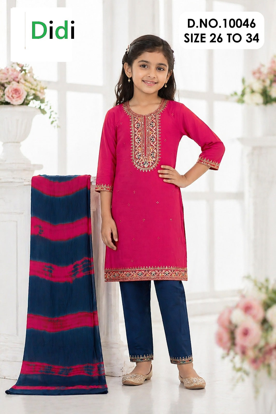 Yutika 1 Dn 10046 Didi Rayon 22Kg Girls Readymade Pant Suits Supplier India