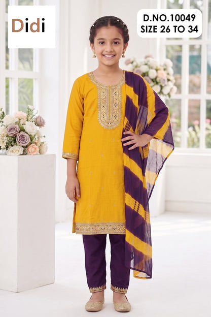 Yutika 2 Dn 10049 Didi Rayon 22Kg Girls Readymade Pant Suits Exporter India