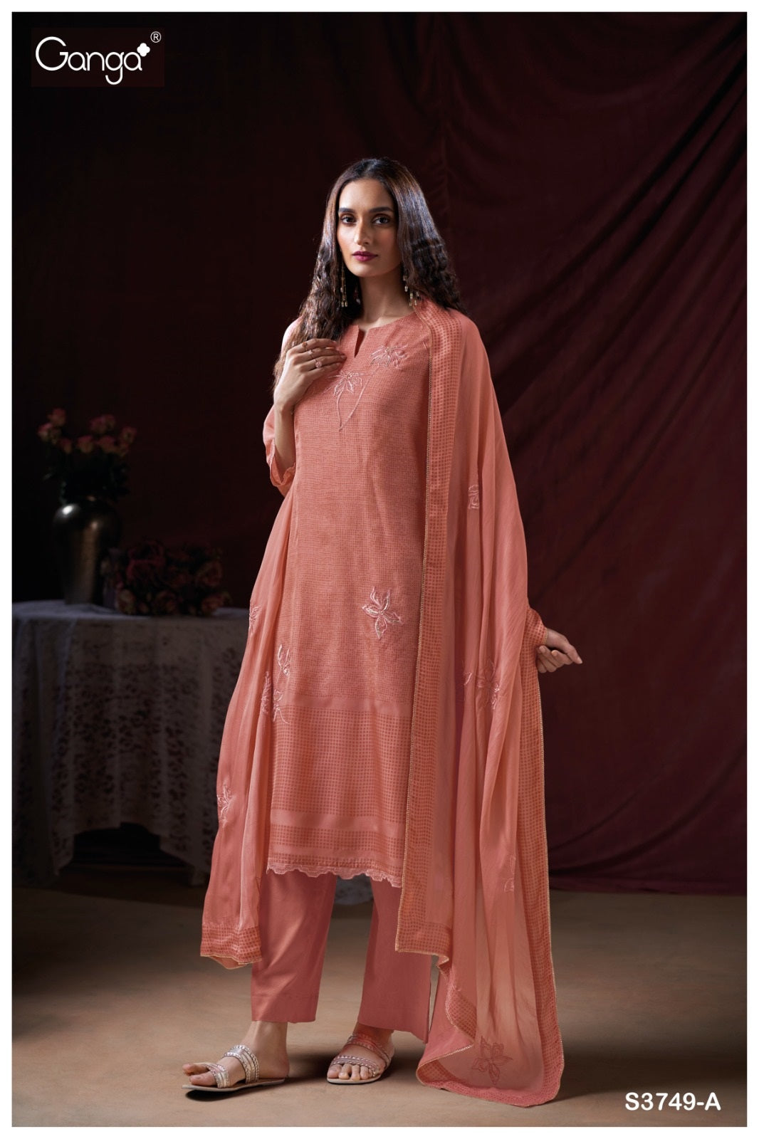 Yuvani 3749 Ganga Organza Pant Style Suits Wholesale Price