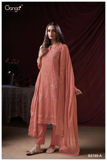 Yuvani 3749 Ganga Organza Pant Style Suits Wholesale Price