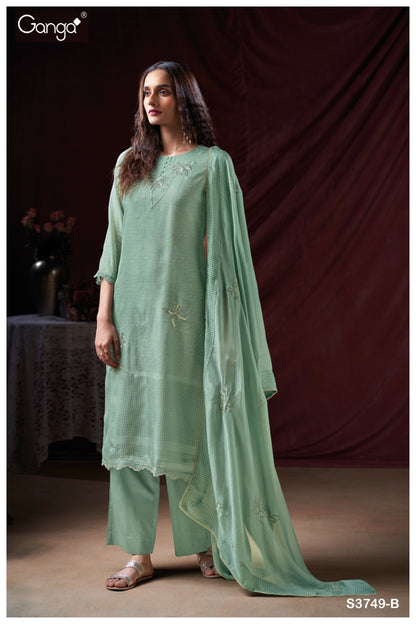 Yuvani 3749 Ganga Organza Pant Style Suits Wholesale Price