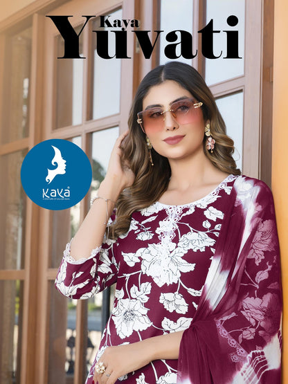 Yuvati Kaya Rayon Readymade Pant Style Suits Manufacturer Ahmedabad
