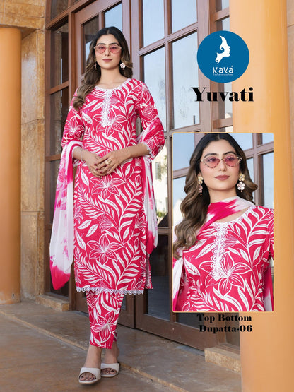 Yuvati Kaya Rayon Readymade Pant Style Suits Manufacturer Ahmedabad