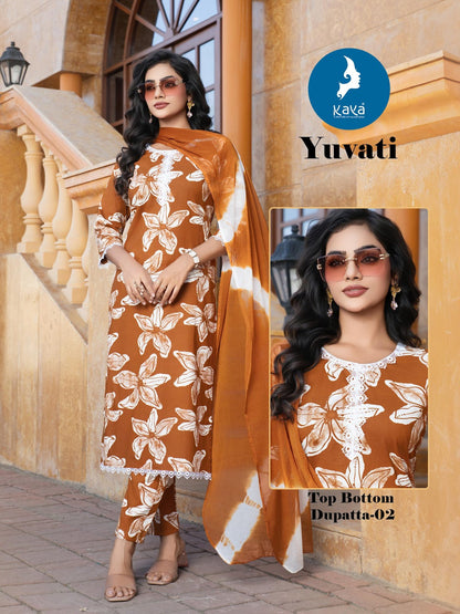Yuvati Kaya Rayon Readymade Pant Style Suits Manufacturer Ahmedabad