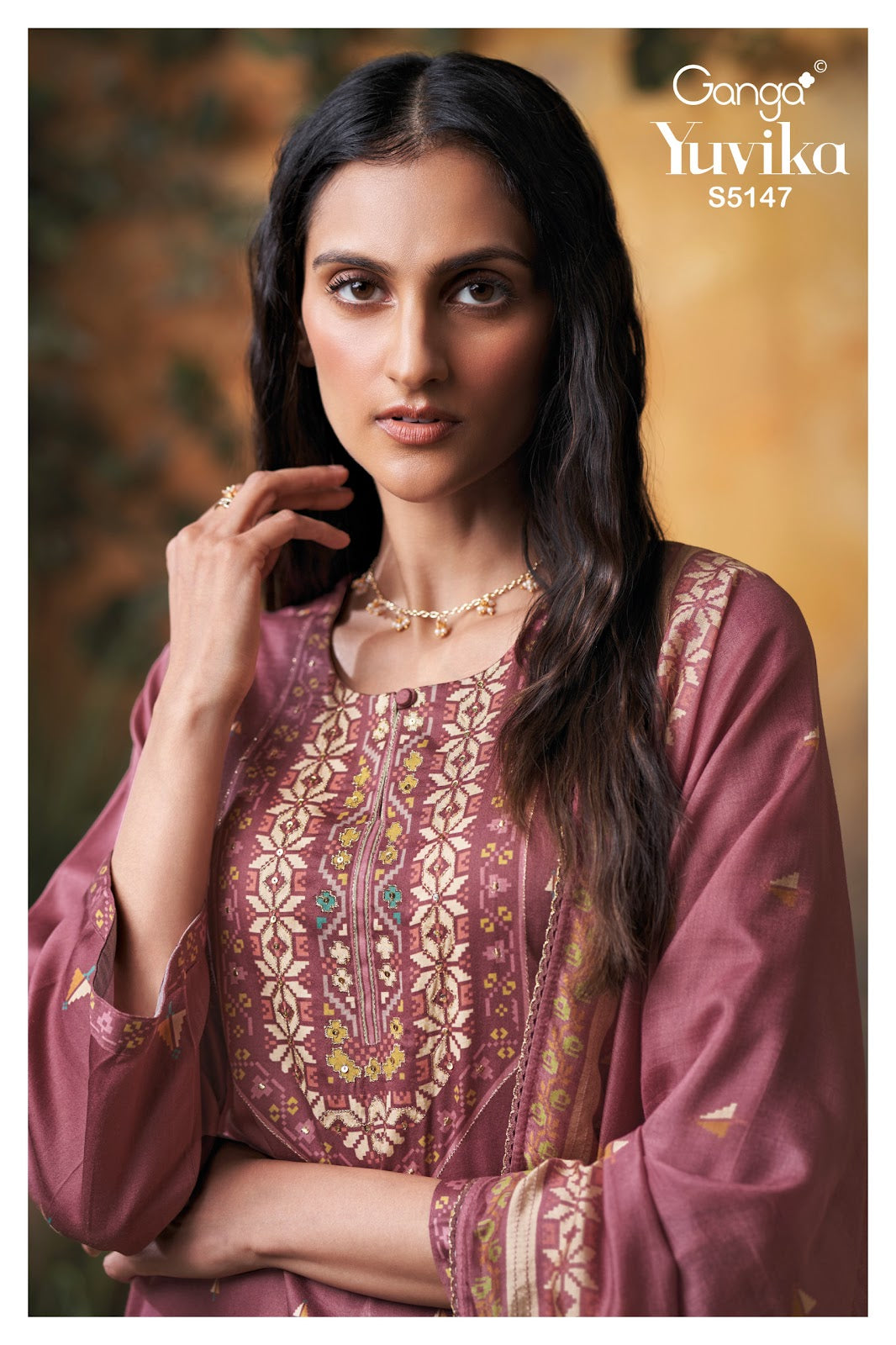 Yuvika S5147 Ganga Cotton Satin Pant Style Suits Wholesale Rate
