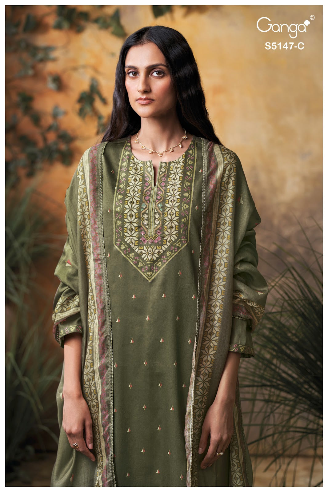 Yuvika S5147 Ganga Cotton Satin Pant Style Suits Wholesale Rate