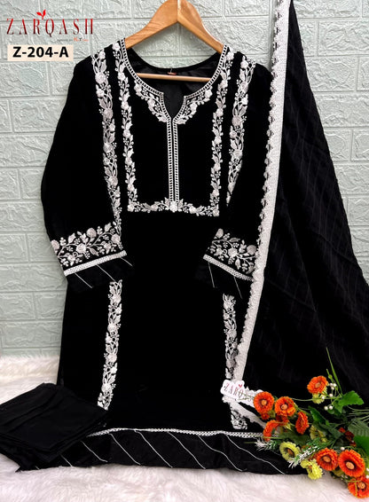 Z-204Ab Zarqash Fox Georgette Pakistani Readymade Suits Exporter India