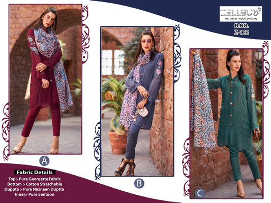 Z 122-Abc Zellbury Georgette Pakistani Readymade Suits Wholesaler Ahmedabad