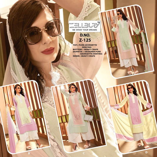 Z 125-Abcd Zellbury Georgette Pakistani Readymade Suits Manufacturer Ahmedabad