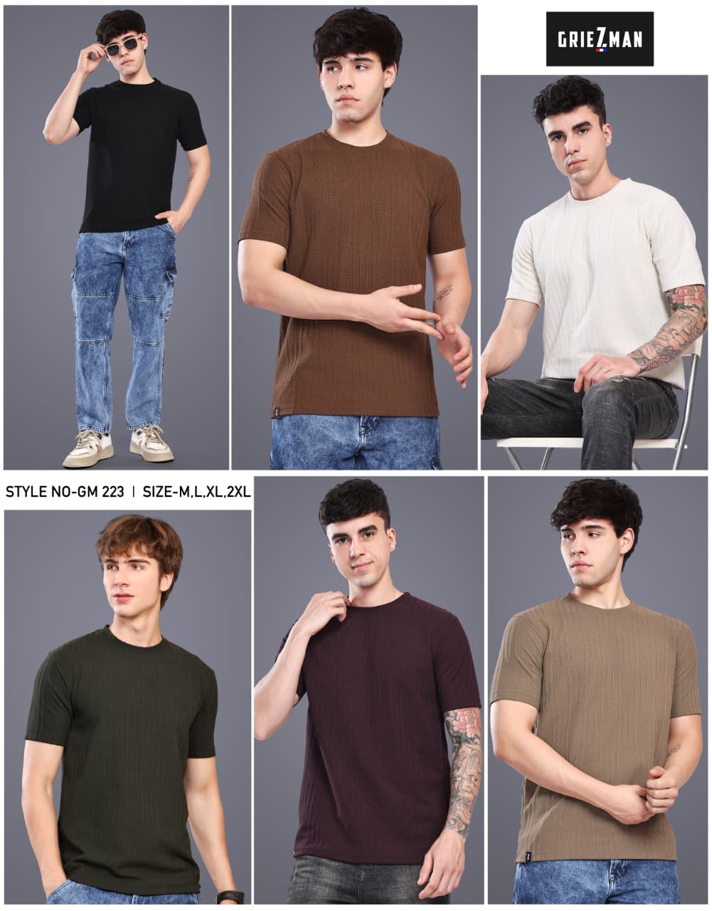 Z 223 Griezman Slub Knit Mens Tshirts Exporter