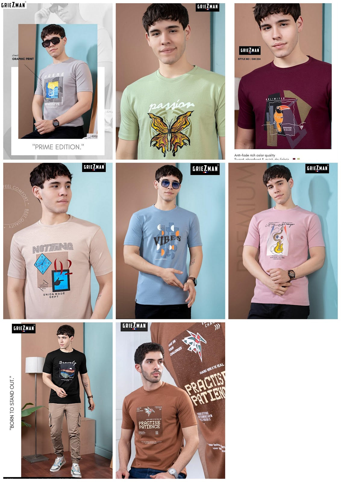 Z 224 Griezman Imported Lycra Knit Mens Tshirts Supplier India