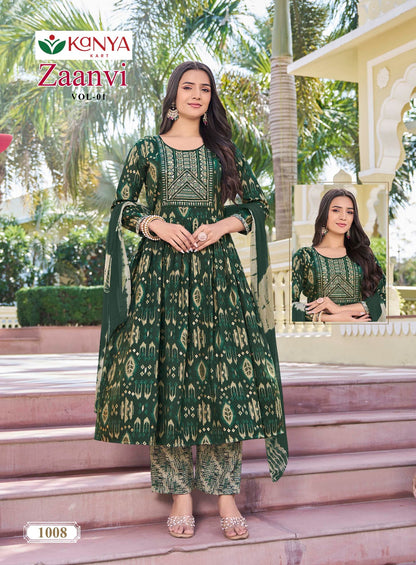 Zaanvi Vol 1 Kanya Kart Two Tone Readymade Anarkali Suits Wholesaler Ahmedabad