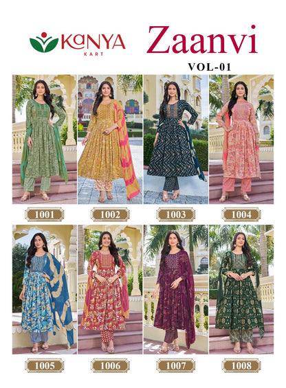 Zaanvi Vol 1 Kanya Kart Two Tone Readymade Anarkali Suits Wholesaler Ahmedabad