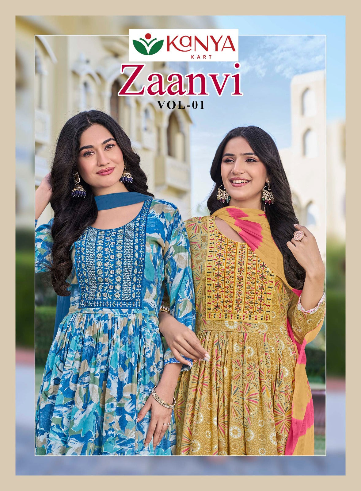 Zaanvi Vol 1 Kanya Kart Two Tone Readymade Anarkali Suits Wholesaler Ahmedabad