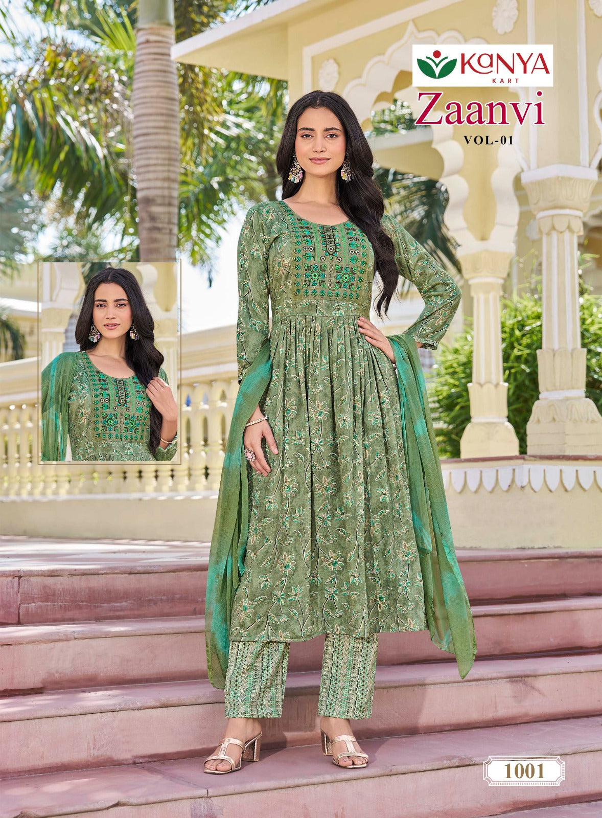 Zaanvi Vol 1 Kanya Kart Two Tone Readymade Anarkali Suits Wholesaler Ahmedabad