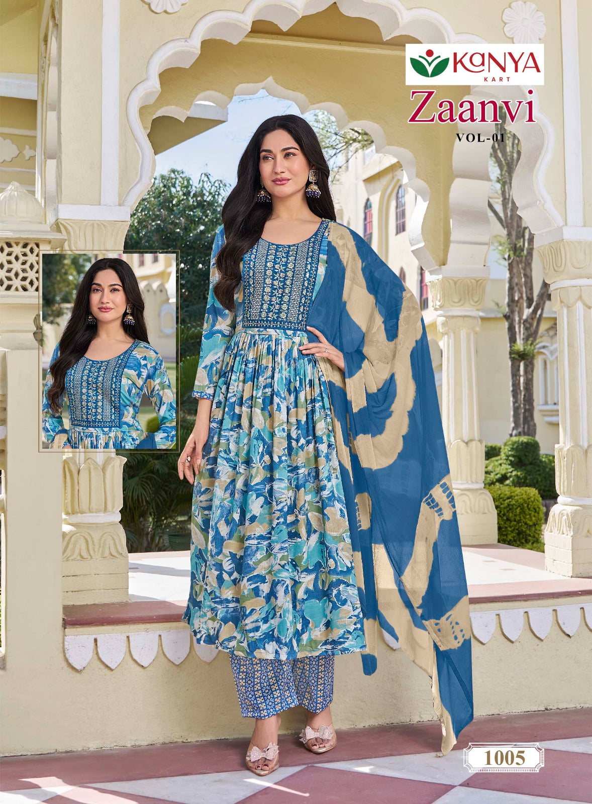 Zaanvi Vol 1 Kanya Kart Two Tone Readymade Anarkali Suits Wholesaler Ahmedabad