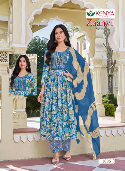 Zaanvi Vol 1 Kanya Kart Two Tone Readymade Anarkali Suits Wholesaler Ahmedabad