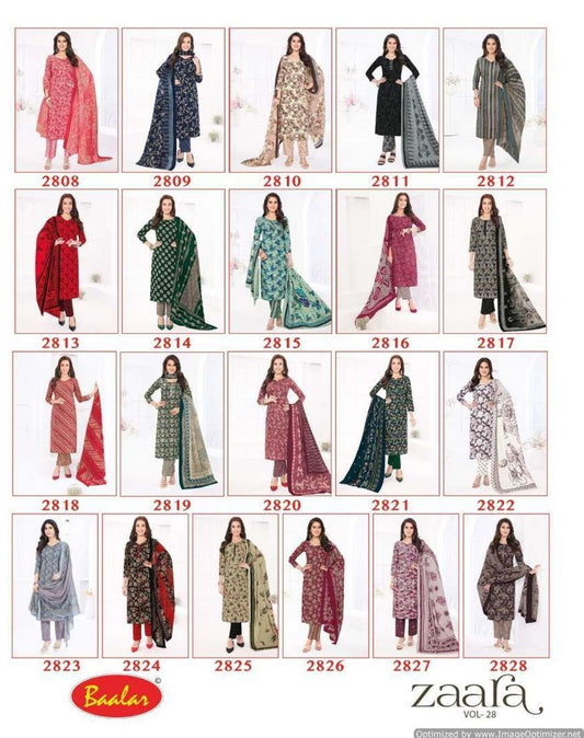 Zaara Vol 28 Baalar Cotton Readymade Pant Style Suits Exporter Ahmedabad