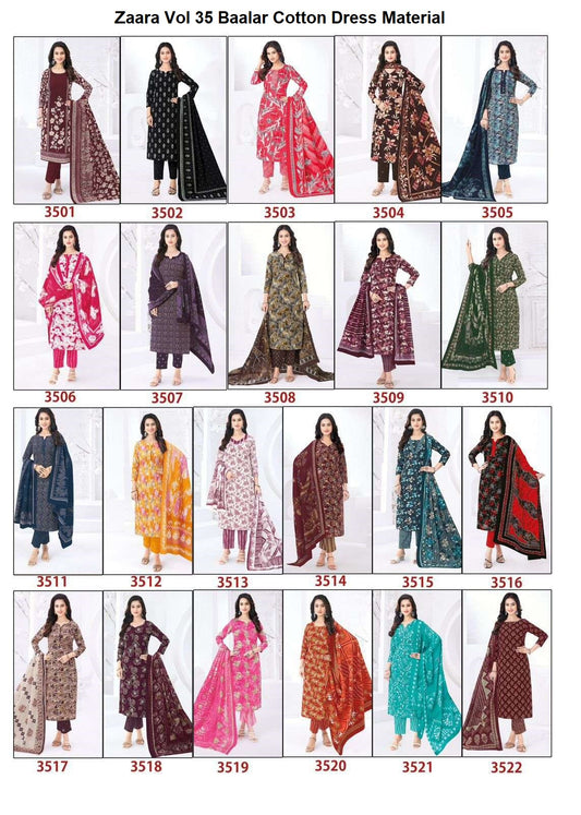Zaara Vol 35 Baalar Cotton Dress Material Wholesale Price