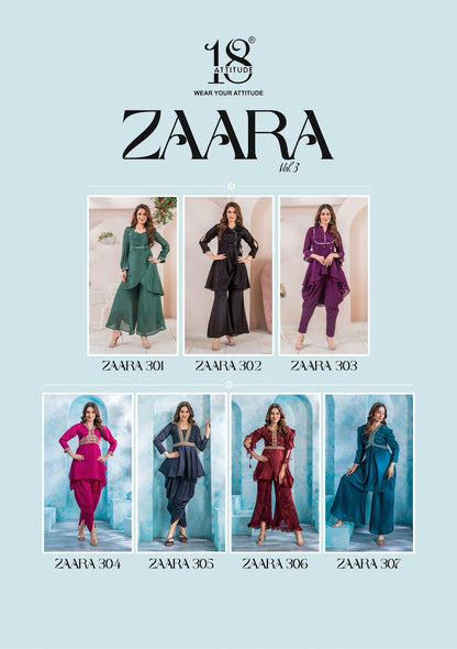 Zaara Vol 3 18 Attitude Chinon Chiffon Co Ord Set Wholesale Price
