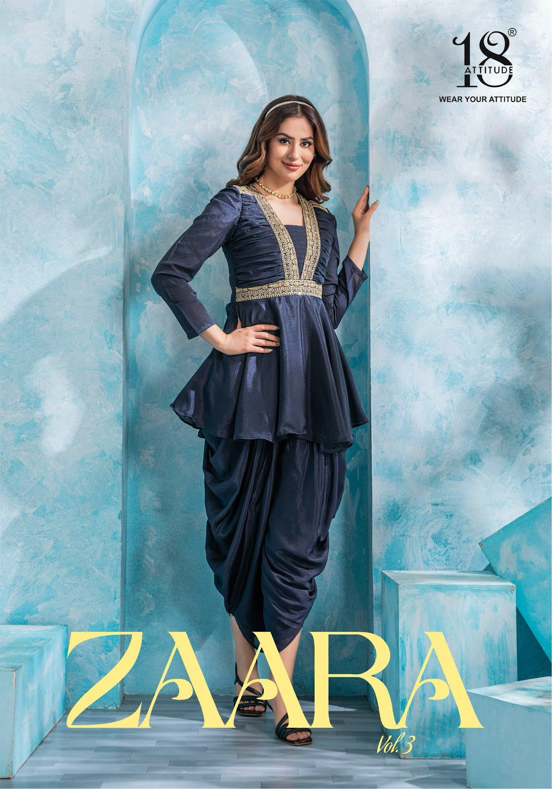 Zaara Vol 3 18 Attitude Chinon Chiffon Co Ord Set Wholesale Price