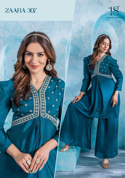 Zaara Vol 3 18 Attitude Chinon Chiffon Co Ord Set Wholesale Price