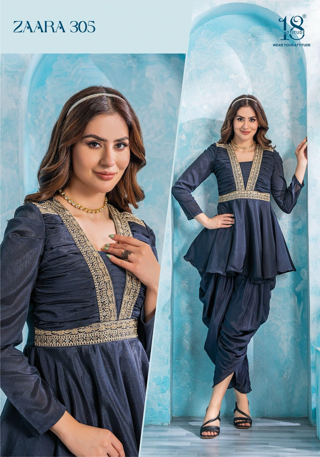 Zaara Vol 3 18 Attitude Chinon Chiffon Co Ord Set Wholesale Price