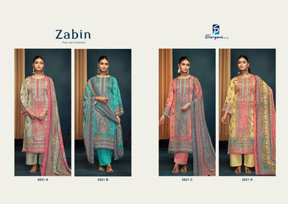 Zabin Sangam Prints Pure Jam Pakistani Salwar Suits Wholesaler