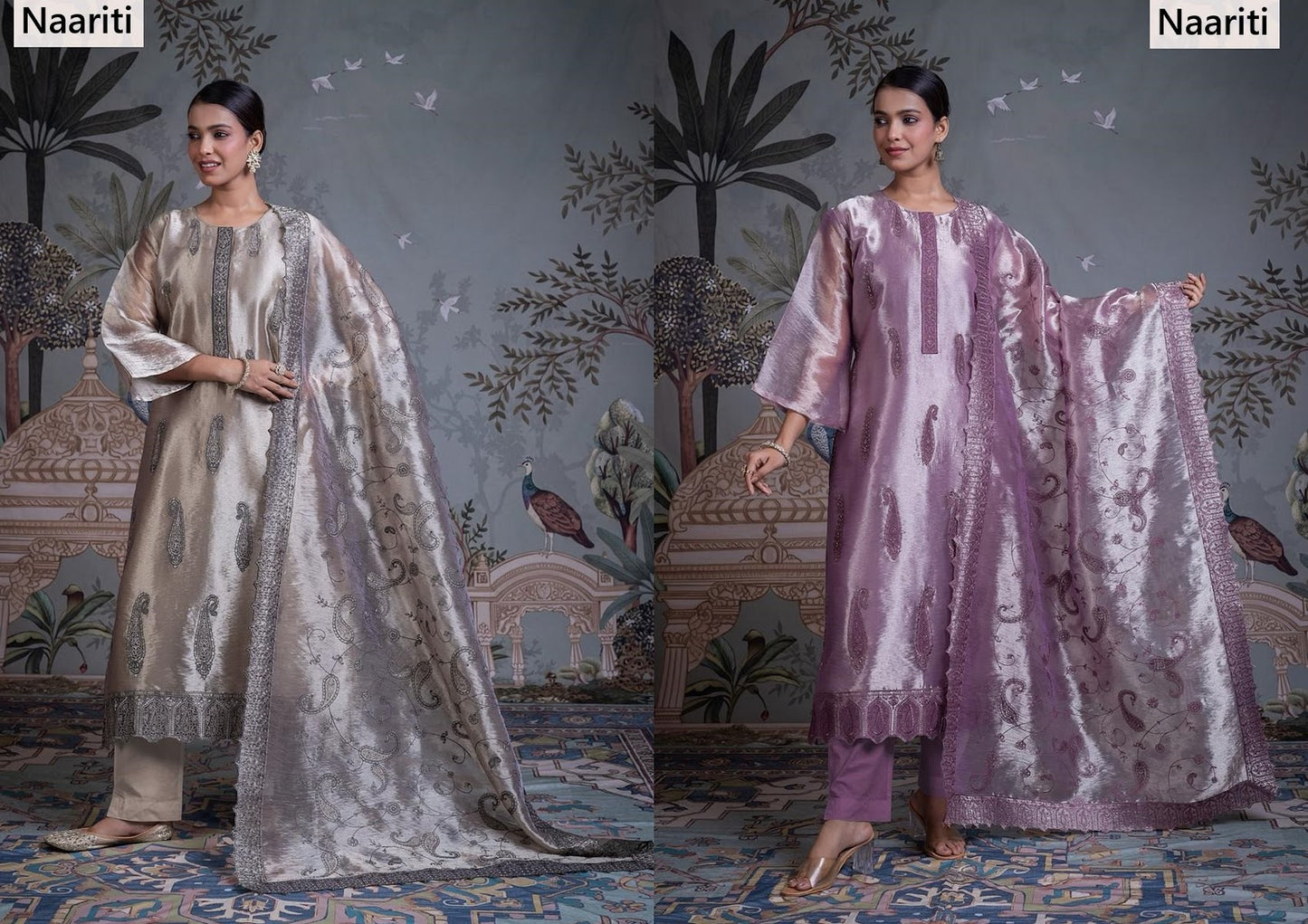Zabyaq Naariti Tissue Pant Style Suits Wholesaler Ahmedabad