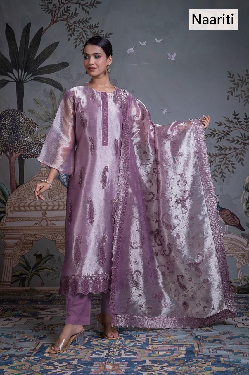 Zabyaq Naariti Tissue Pant Style Suits Wholesaler Ahmedabad