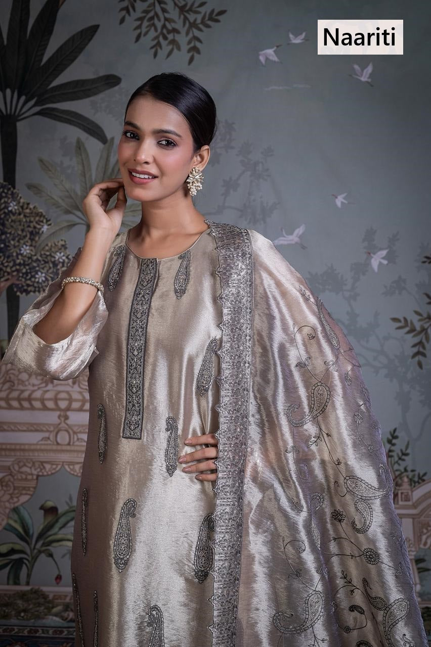Zabyaq Naariti Tissue Pant Style Suits Wholesaler Ahmedabad