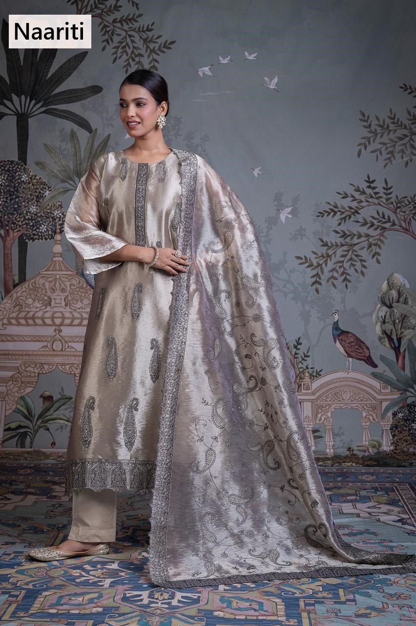 Zabyaq Naariti Tissue Pant Style Suits Wholesaler Ahmedabad