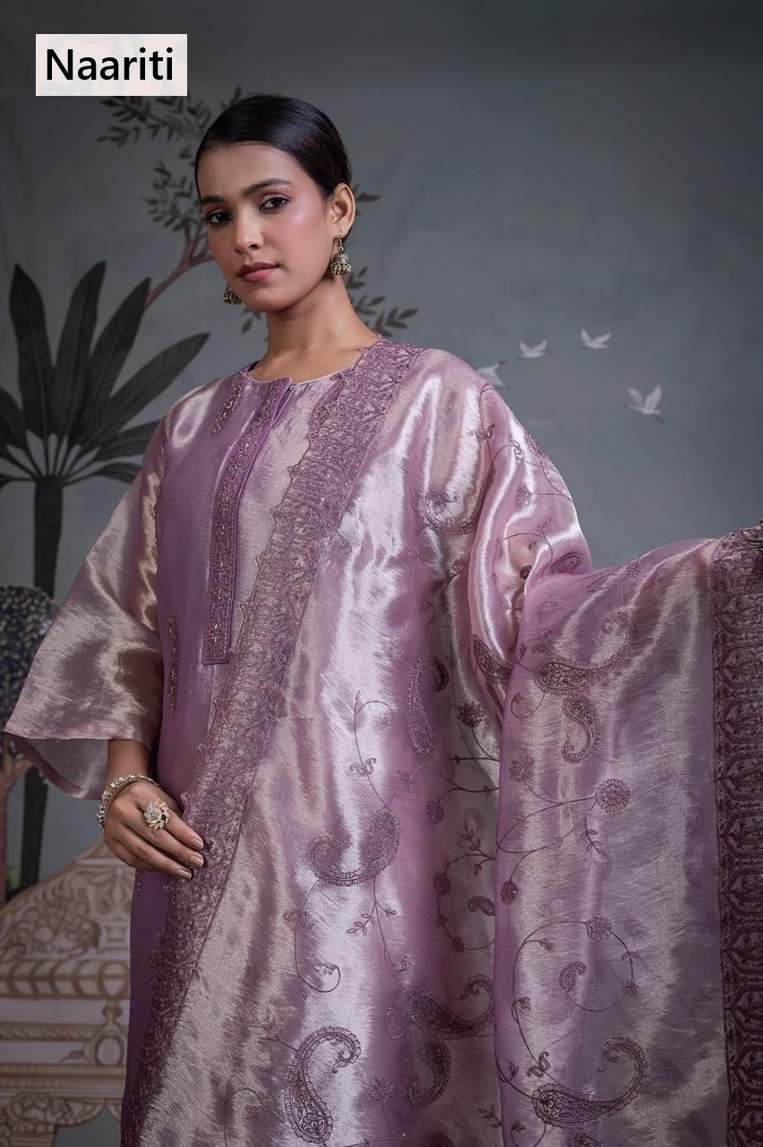 Zabyaq Naariti Tissue Pant Style Suits Wholesaler Ahmedabad