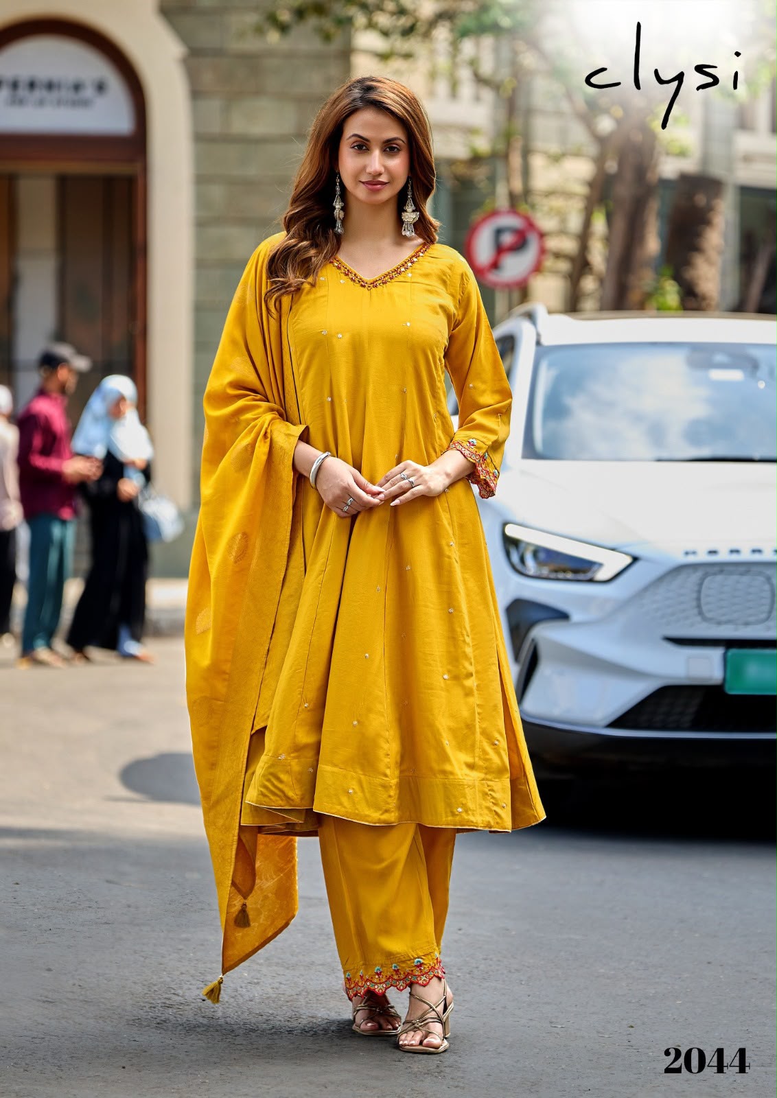 Zafira Clysi Muslin Readymade Plazzo Style Suits Exporter India