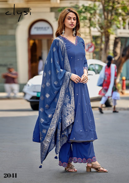 Zafira Clysi Muslin Readymade Plazzo Style Suits Exporter India