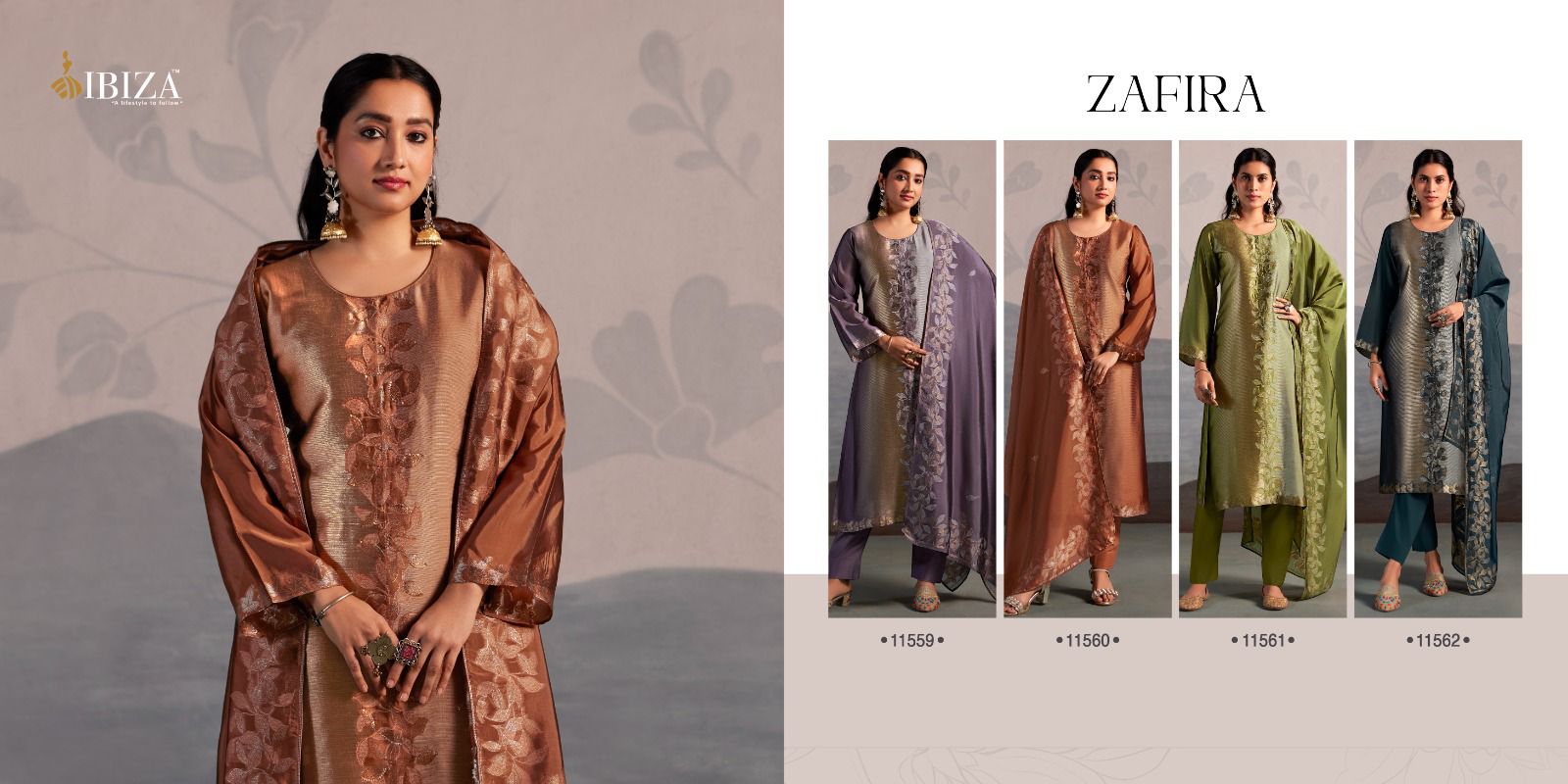 Zafira Ibiza Banglori Silk Pant Style Suits Manufacturer India