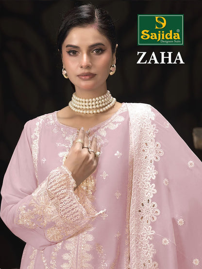 Zaha Sajida Organza Pakistani Salwar Suits Wholesale Rate