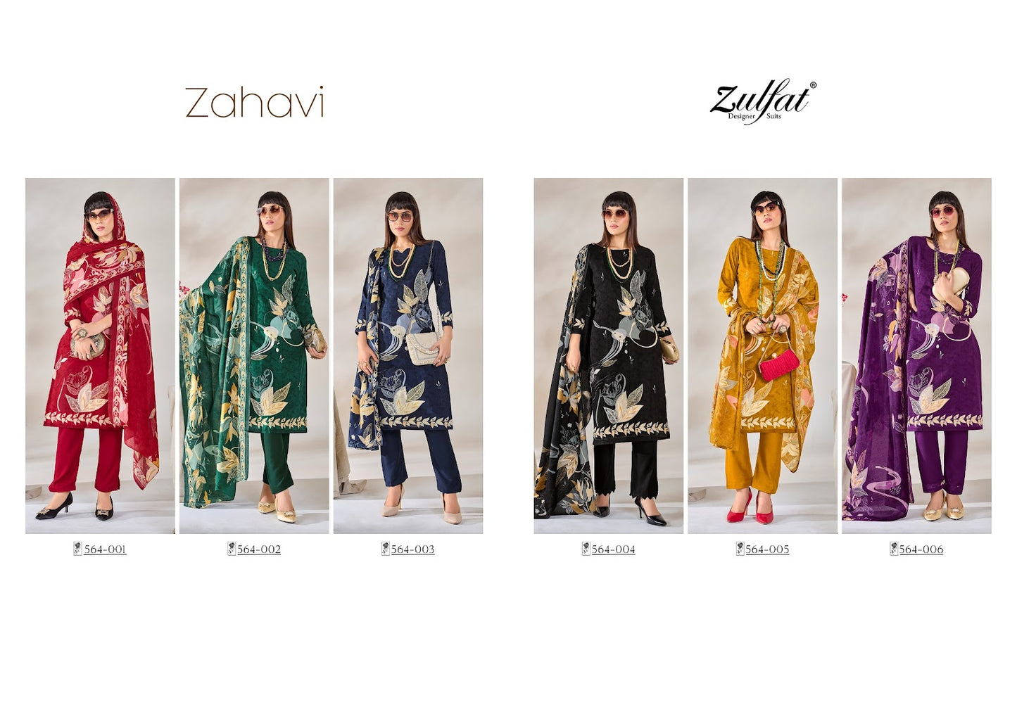 Zahavi Zulfat Designer Viscose Rayon Pant Style Suits Exporter Gujarat