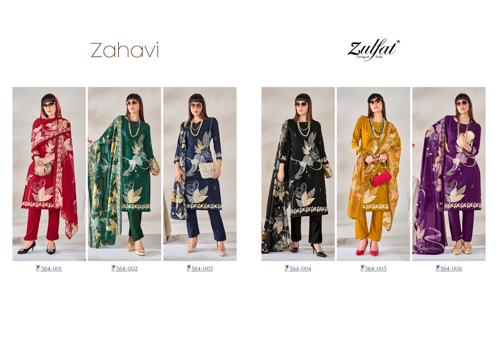 Zahavi Zulfat Designer Viscose Rayon Pant Style Suits Exporter Gujarat